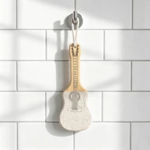 Unique Guitar-Shaped Foot Brush With Natural Bamboo Handle, Portable Handheld Exfoliating Foot Care Tool, Practical Home Daily Foot Care Accessory - Apricot - View 7