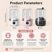 1L Mini Portable Washing Machine - Compact Fabric Washer Suitable For Dorms, Apartments, Camping, Hotels To Wash Underwear, Socks - Multicolor - View 3