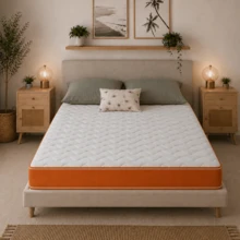 eXtreme Comfort Hybrid Memory Foam Spring Mattress 7 Inch Quilted - Springs Support With Memory Foam Comfort Layer And Breathable Soft CoolTouch Top Cover - 橘色 - 查看 2