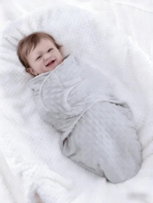 Saco de dormir para bebé sin mangas de felpa tipo judía, acolchado de felpa de lunares de doble capa engrosada y suave, saco de dormir con cremallera para bebés de 0-24 meses, cálido y amigable con la piel para dormir por la noche y evitar el frío - Saco de dormir de terciopelo sin capucha - Ver 10
