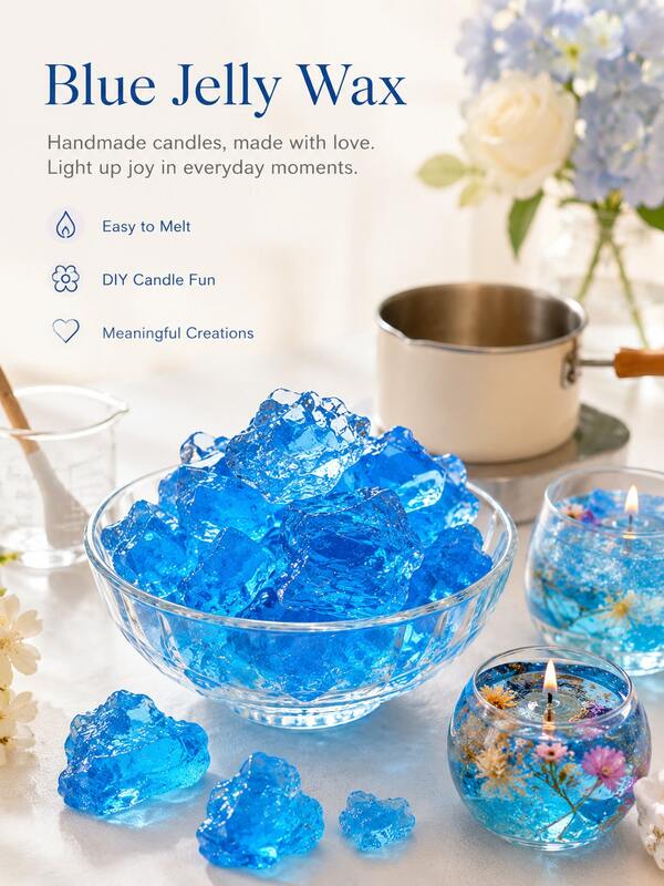 100g/200g/500g/1000g Blue Gel Wax, Jelly Candle Wax, DIY Candle Making Material, Crystal Candle Wax, Handmade Candle Craft, Candle Wax Material, Home Fragrance Craft
