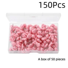 50/100/150/200入 粉色與紅色心形圖釘，鐵製，適用於居家、學校與辦公室裝飾，附盒裝 - 多色 - 查看 18
