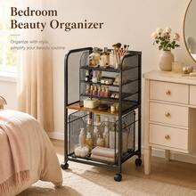 Makeup Storage Box & Cabinet, Large Capacity Cosmetics Organizer For Perfume Makeup Brushes Tools, Vanity Storage Rack – Black - View 3