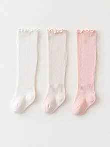3雙嬰兒長襪 春/秋季薄款純棉兒童襪 - 彩色 - 查看 6