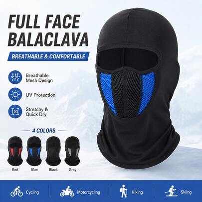 1 pièce Couvre-chef en maille respirante coupe-vent pour le cyclisme, masque de protection solaire pour tout le visage, capuche de protection faciale pour moto, vélo et sports de plein air, 4 couleurs disponibles
