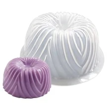 Molde individual para gelatina en forma circular rayado (ovalos) 200 ml. Hechos de Polietileno, Reutilizables, Fáciles de Usar y Desmoldar. - Ver 2