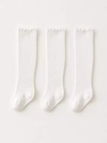 3雙嬰兒長襪 春/秋季薄款純棉兒童襪 - 彩色 - 查看 7