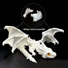 23cm/9.06in Dragon Joint Sculpture Model (Random Eye Color), Creative Double Horn Dragon Decor, Gothic Style Home Decoration - Multicolor - View 5