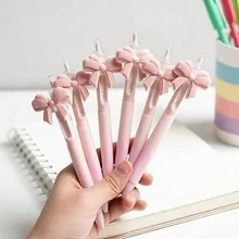 1pc Bowknot Ballpoint Pen, Cute Pink Bowknot Design, Party Favor, Gift Pen, Party Supplies, Back To School - Multicolor - View 9