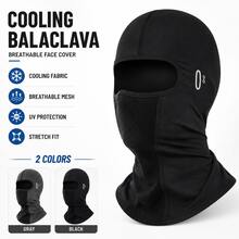1pc Cycling Headwear With Glasses Hole, Summer Breathable Comfortable Style, Moisture-Wicking, Sun Protection Quick-Dry Cycling Face Mask Headwear - Black - View 2