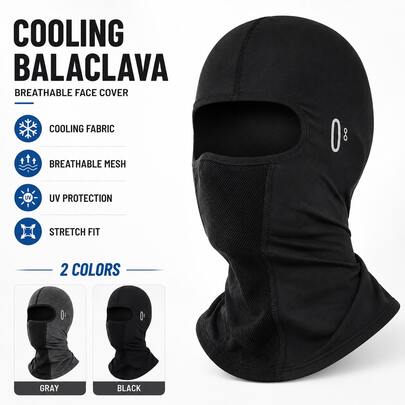 1pc Cycling Headwear With Glasses Hole, Summer Breathable Comfortable Style, Moisture-Wicking, Sun Protection Quick-Dry Cycling Face Mask Headwear