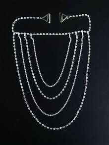 1pc Rhinestone Shoulder Strap Buckle Clothing Accessory - Silver - View 3