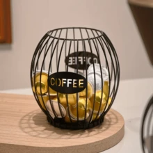 1 pieza Cápsula de café dorada - Acero inoxidable, Almacena 30 cápsulas de café, Compatible con /, También apto para almacenar bocadillos, frutas, juguetes; Accesorio decorativo para escritorio, cocina, dormitorio, regalo y decoración de Año Nuevo - Multicolor - Ver 12