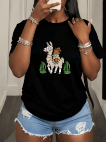 Women T-Shirts - 黑色 - 查看 1