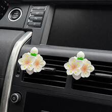 Clipe Difusor de Aroma para Carro com Flor de Peônia - Clipe de Ventilação com Acabamento Brilhante | Acessório para Carro em Material ABS Premium com Clipe | Decoração Universal para Painel | Design Floral Elegante Adequado para Sedan, SUV e Caminhão | Clipe de Aromaterapia Sem Núcleo de Reposição - A - Visão 2