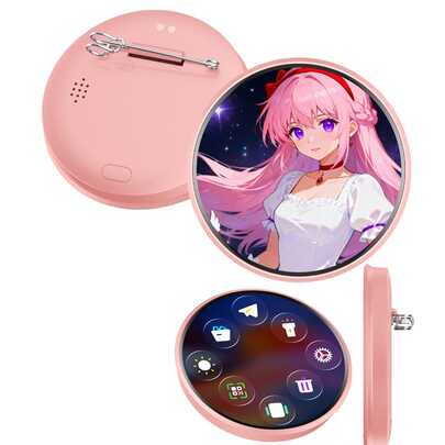 Digital Badge, Digital Badge Pin - Electronic Badge With 2.2" HD Display, Dynamic Digital Display, Wireless 5.4 Upload With Supports Photos GIFs & 9s Video - E Badge, Cool Gifts For Anime Fans, Cosplay, Events