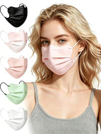 Individually Packaged 3-Layer Disposable UV Protection Face Mask, Unisex Full Coverage Face Shield, Available In Single And 10-Piece Packs, Suitable For Daily Outdoor Use