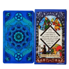 Blue Classic Tarot Cards 78pcs, Rider Waite Smith Style Divination Deck For Beginners, Portable Mystical Board Game & Party Prop - Multicolor - View 2