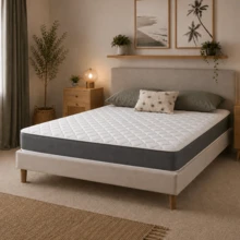 Starlight Beds Hybrid Mattress - Soft Feel, Memory Foam & Spring Support, Deep Quilted Plush Sleep Surface, Durable Design With Elegant Grey Border For Enhanced Comfort - Grey - View 3