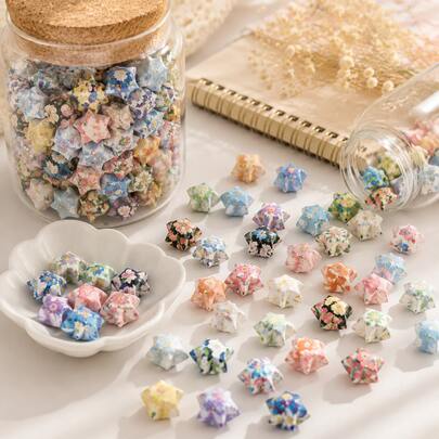 600/1200 Sheets Oil Painting Star Origami Strips, Light-Chasing Series Lucky Star Folding Paper DIY Handmade Material Pack. Aesthetic Star Strip Paper For Wishing Star Crafts, Student Handcrafts, Journal Decorative Stationery And Gifts.