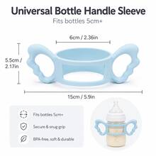 1 buah Pegangan Silikon Universal untuk Botol Bayi Hegen, Botol Bayi Pigeon, Botol Bayi Persegi Leher Ekstra Lebar - MultiWarna - View 3