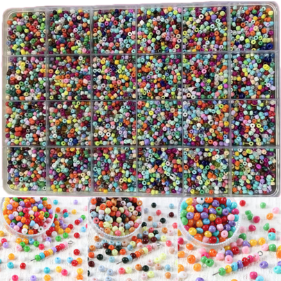 5760pcs Mixed Color Small Seed Beads, Handmade Vibrant Bracelets, Necklaces, Rings And Earrings, DIY Beading Activity, Handmade Seed Bead Jewelry Making Materials, Niche Gift