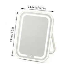 LED Makeup Mirror, Rechargeable With Stand Desktop Mirror, LED Smart Dimmable Portable, Rechargeable Foldable Tabletop Professional Makeup Mirror, Suitable For Dorm Use, Adjustable Brightness, Portable Design Suitable For Handbag And Vanity Use, High Definition Clear Reflection, Precise Makeup, Suitable For Women, Girls, Students And Makeup Enthusiasts Birthday Gift, Mother's Day Gift, Christmas Gift And Holiday Gift (Pink White) - Multicolor - View 11