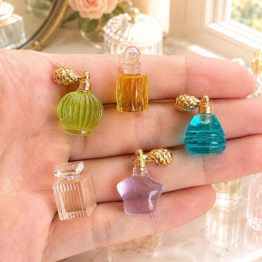 Perfume Bottle And Cosmetic Miniature Model, 1:12 Scale Dollhouse Vanity Bathroom Decor Ornament, Miniature Photography Prop - one-size - View 1