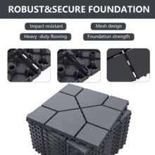Interlocking Courtyard Deck Tiles Set | 12-Inch Weather-Resistant Plastic Outdoor Flooring | Suitable For Garden, Balcony, Poolside - Four-sided Diamond - View 8