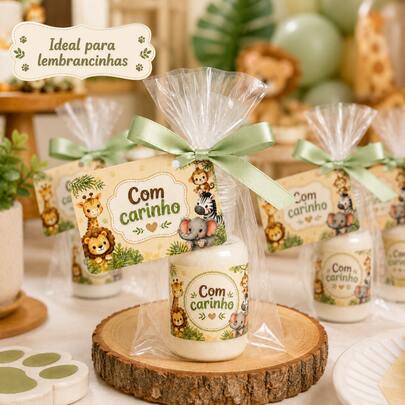 25 Lembrancinhas Mini Hidratantes Maternidade Cha de bebê Safari Infantil Mimo Aniversário Eventos