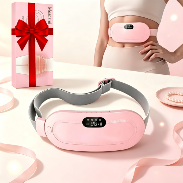 Portable Wireless Heating Pad With 3 Heat Levels & 4 Massage Modes, Menstrual Abdomen & Back Warm Pad For Women Teen Girls, Fast Heating Relieve Period Cramps, Warm Gift For Ladies