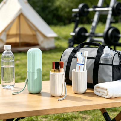 50pcs Portable Travel Mouthwash Cup Set With Lid And Storage Box, Collapsible Silicone Dental Care Cup For Camping Hiking Beach Bathroom Accessories Organizer