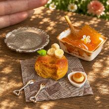 Miniatur Rumah Boneka Skala 1:12 untuk Minum Teh Sore, Ornamen Meja Miniatur, Dekorasi Rak Buku Meja Kantor, Pajangan Kafe Mini dan Properti Fotografi Makanan - Satu-Ukuran - View 2