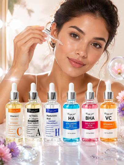 Suero Facial de Vitamina C Aclarante Iluminador Unifica Tono Reduce Manchas Oscuras Antioxidante Protege la Piel Contra el Sol Hidratante para Mujeres Piel Mixta Grasa Seca