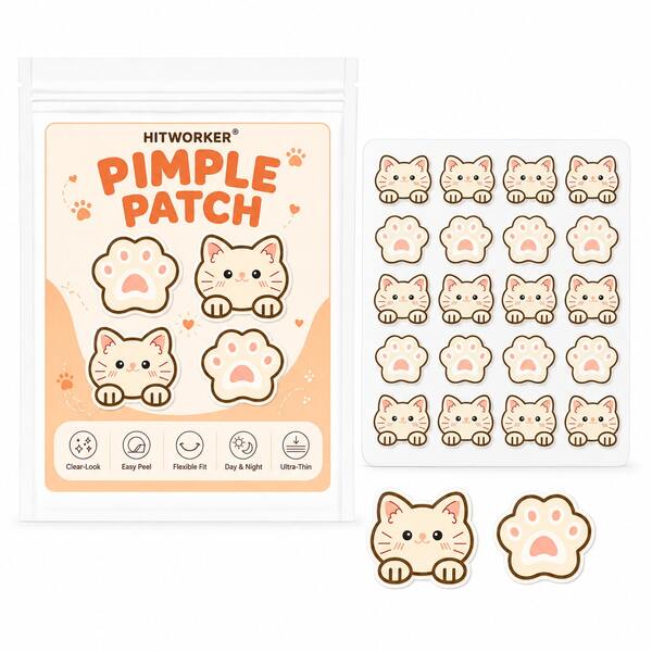 HITWORKER 100pcs Invisible Hydrocolloid Acne Patches, Facial Blemish And Pimple Cover Stickers, Gentle And Non-Irritating