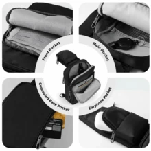 NYXIA Tas Selempang Dada Pria, Gaya Olahraga Jalanan, Minimalis Ringan, Tas Bahu, Cocok untuk Perjalanan Sehari-hari, Hadiah - MultiWarna - View 5