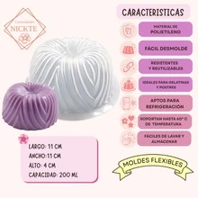 Molde individual para gelatina en forma circular rayado (ovalos) 200 ml. Hechos de Polietileno, Reutilizables, Fáciles de Usar y Desmoldar. - Ver 3