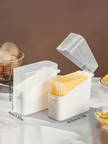 1/2/4/6pcs Cheese Slice Storage Box, Refrigerator Cheese Slice Fresh-Keeping Box With Flip Lid, Butter Packaging Box, Bagged Coffee Box, Refrigerator Small Bag Condiment Storage Box, Household Storage Supplies - Multicolor - View 3