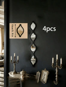 2D 12/20pcs Gold Teardrop Shaped Bathroom Mirror Set | Artistic Decorative Mirror For Bathroom, Living Room, Entryway Wall | Home Decor, Gift - Black 2pcs - View 13