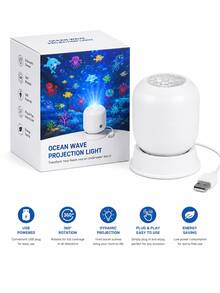 USB-Powered Dynamic LED Projection Light: Features 5 Themes (Halloween, Christmas, Ocean, Snowflake, Soccer) And Dynamic Rotating Projection-Perfect For Game Rooms, Bedrooms, Home Theaters, And More. - View 7