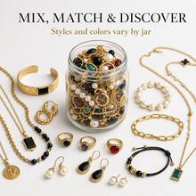 Golden Hour Floral Charm Mystery Jewelry Storage Jar Gift Set 15pc T9070 - Multicolor - View 2