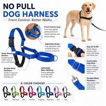 BVEOYPET 1pc Adjustable Anti-Pull Dog Harness, Front-Clip Nylon Pet Vest With Quick-Release Buckle And Metal D-Ring, Lightweight Dog Walking Training Harness, Suitable For Small, Medium And Large Dogs, 8 Colors Available - Multicolor - View 6