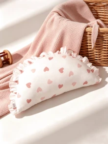1pc Cute Ruffled Baby Pillow, Soft Comfortable Anti-Flat Head Neck Support Pillow, All-Season Children's Pillow - Multicolor - View 2