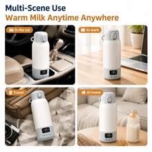 YKV Portable Baby Bottle Warmer With Cleaning Brush Set, 17oz Rechargeable Milk And Water Heater, USB-C Battery Powered With Temperature Display, Suitable For Travel, Home, Car - H111 - View 8