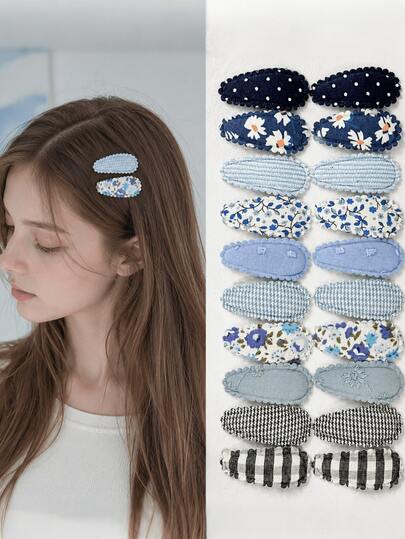 10/20pcs Assorted Pattern Mixed Color Mini BB Hair Clips, Fashion Hair Accessories, Non-Damaging Hair Clips For School And Daily Use