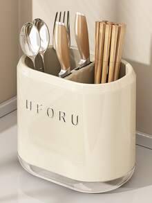 1pc Modern White Wall-Mounted Chopstick Holder, Drill-Free Utensil Storage Rack And Kitchen Drain Rack With Removable Drip Tray, Kitchen Sink Organizer Basket For Chopsticks, Spoons, Forks, Knives And Spatulas, Space-Saving Cabinet Storage Rack, Suitable For Daily Use - Multiple Styles and Colors - View 14