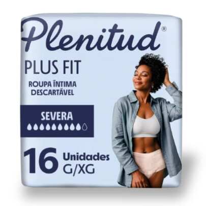 Fralda Adulto Geriátrica Feminino Plenitud Fit - Tamanho G-XG - 16 Unidades