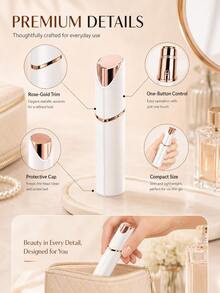 Women's 2-In-1 Electric Shaver, Portable Wireless Trimmer For Full Body Hair Removal; 180mAh USB Rechargeable Painless Shaver For Face, Chin, Lips, Legs, Underarms; Bikini Line Epilator, Smooth Hair Removal Experience Beauty And Essential Personal Care Tool, Suitable For Mother's Day, Women, Travel And Dating Full Body Care Gift - Multicolor - View 2