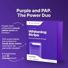 Purple Teeth Whitening Strips 21 Treatments - Non Sensitive Teeth Whitening - Whitening Without Any Harm - Pack Of 42 Strips - PURPLE - View 7
