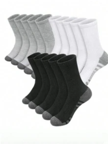 1/5/10/20 Pairs Men's Mid-Calf Socks, Moisture-Wicking, Breathable, Fashionable, Comfortable, Soft, Business & Sports - Multicolor - View 7